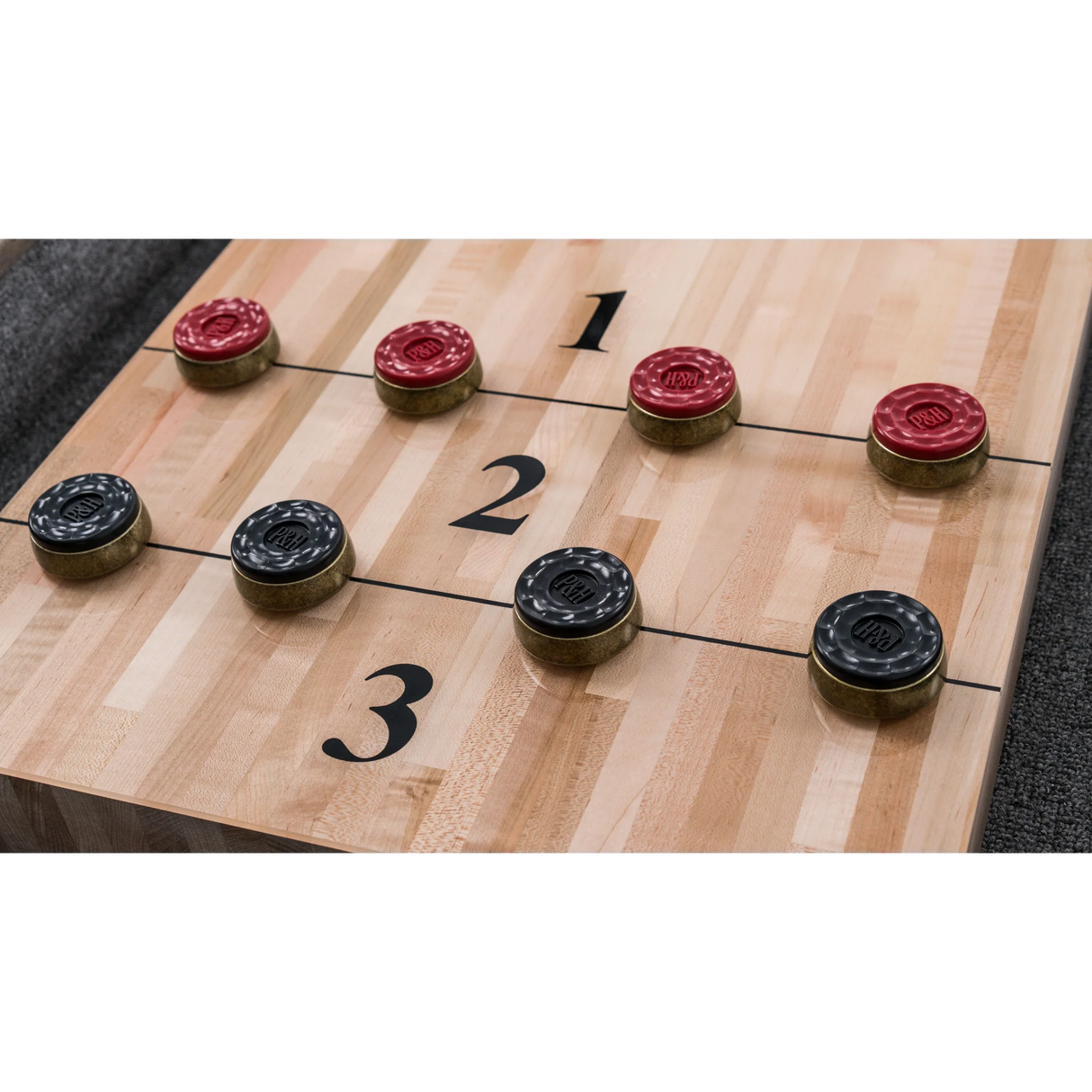 Plank & Hide Beaumont Shuffleboard Table with Free Bowling Pin Set