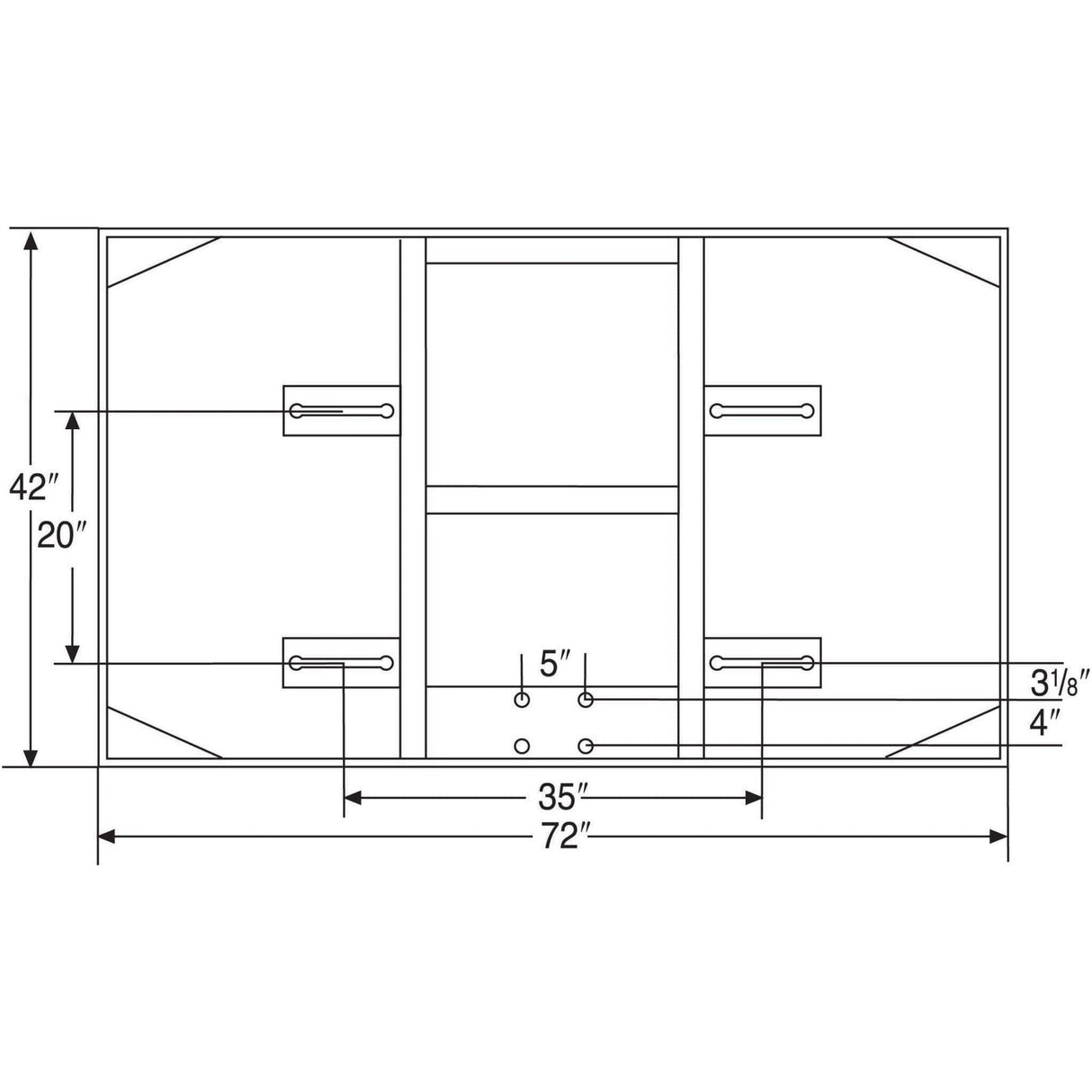 Bison 42″ x 72″ Extended Life Short Glass Conversion Backboard BA42XLC