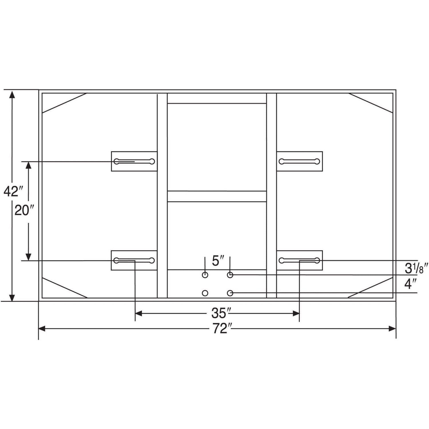 Bison 42″ x 72″ Extended Life Short Glass Conversion Backboard BA42XLC
