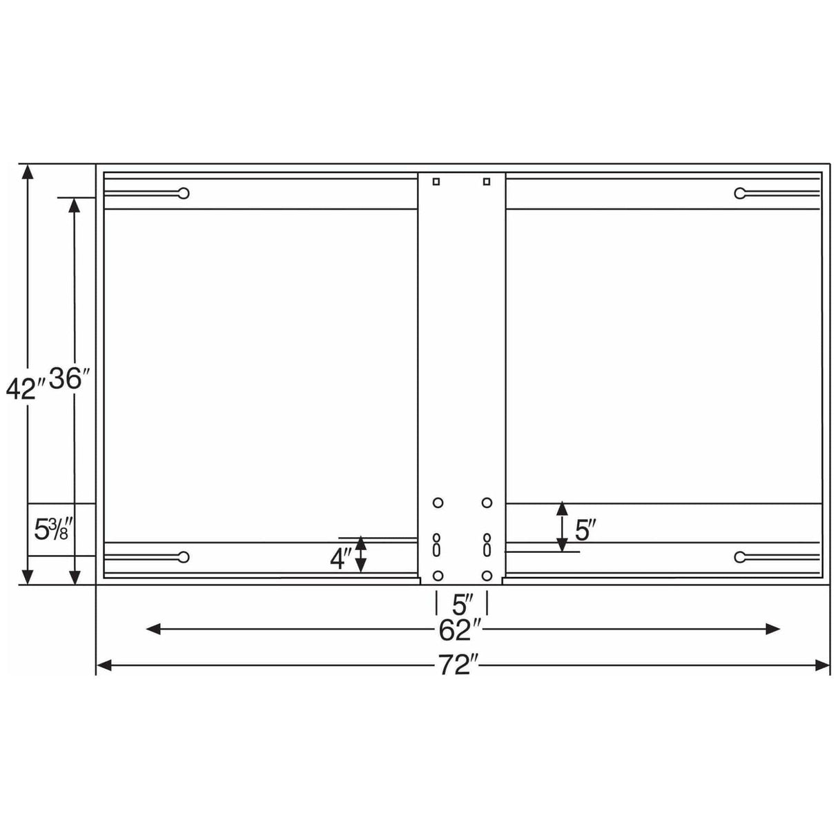 Bison 42" x 72" Rectangular Steel Backboard BA472