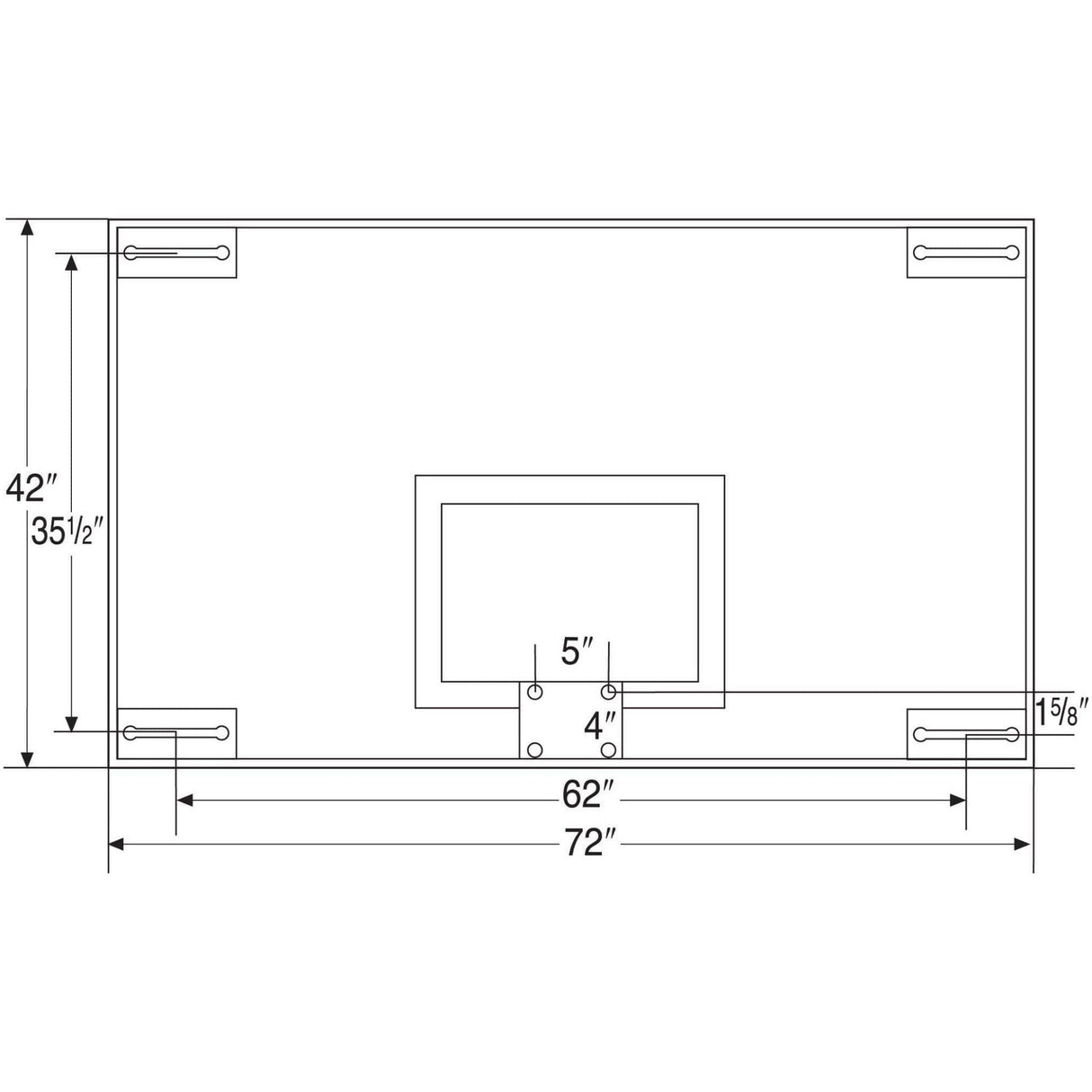 Bison 42″ x 72″ Standard Glass Backboard BA42E