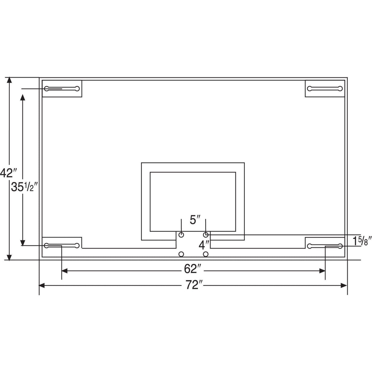 Bison 42″ x 72″ Unbreakable Short Glass Backboard BA42XL