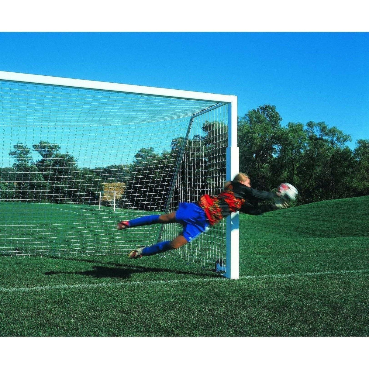 Bison Official Size Aluminum No Tip Portable Soccer Goals (Pair) SC2480PA44XL