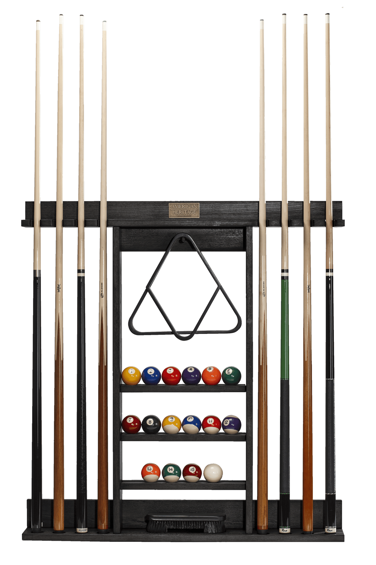 American Heritage Billiards Bluegrass Wall Rack (Black Ash)