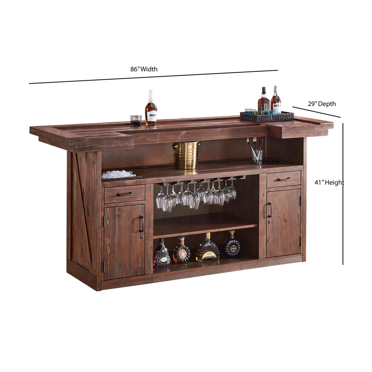 American Heritage Billiards Bristol Home Bar (Harvest)