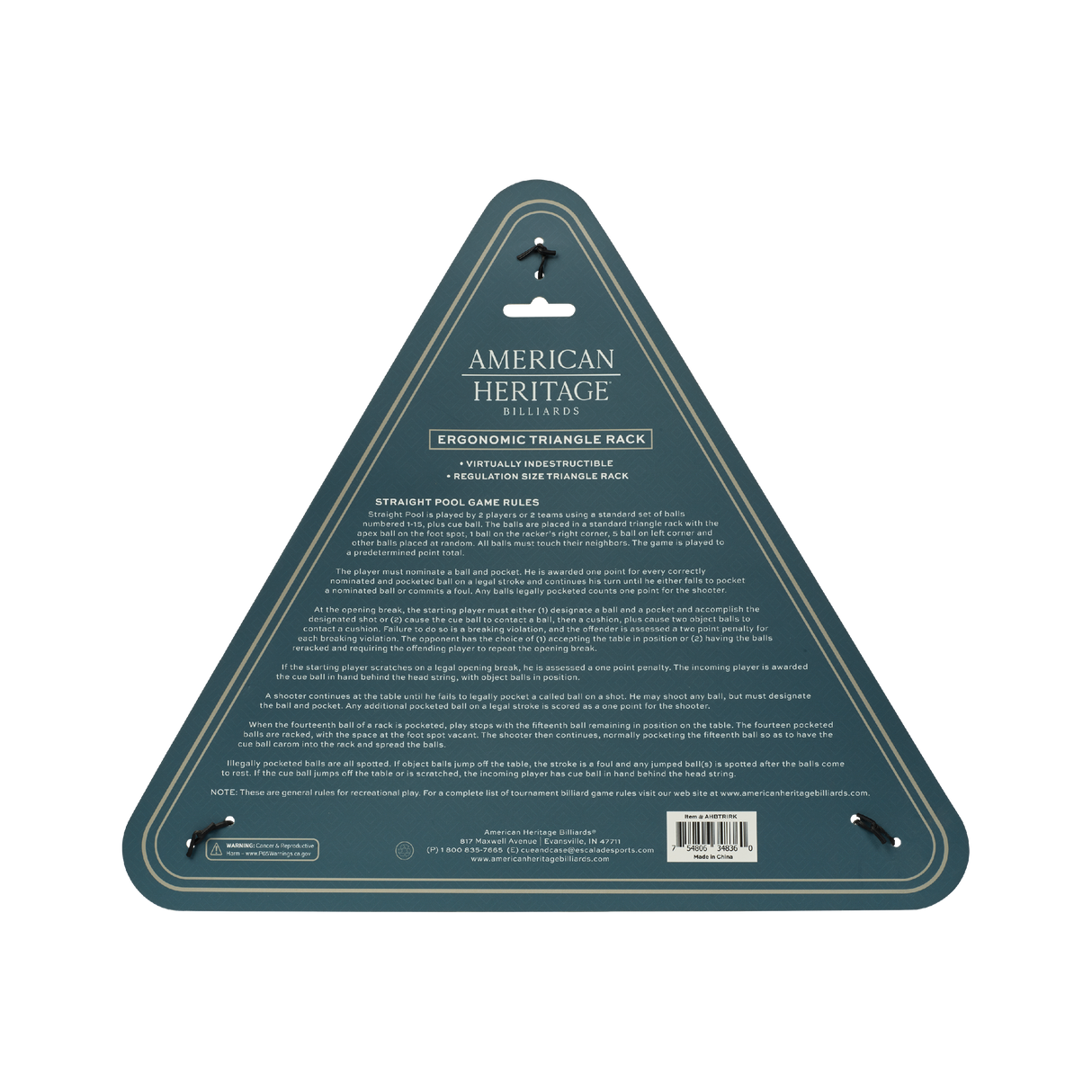 American Heritage Billiards Ergonomic Triangle Rack