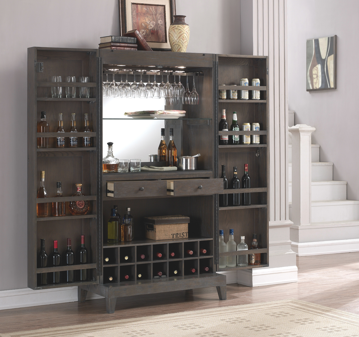 American Heritage Billiards Fairfield Wine Cabinet (Glacier)