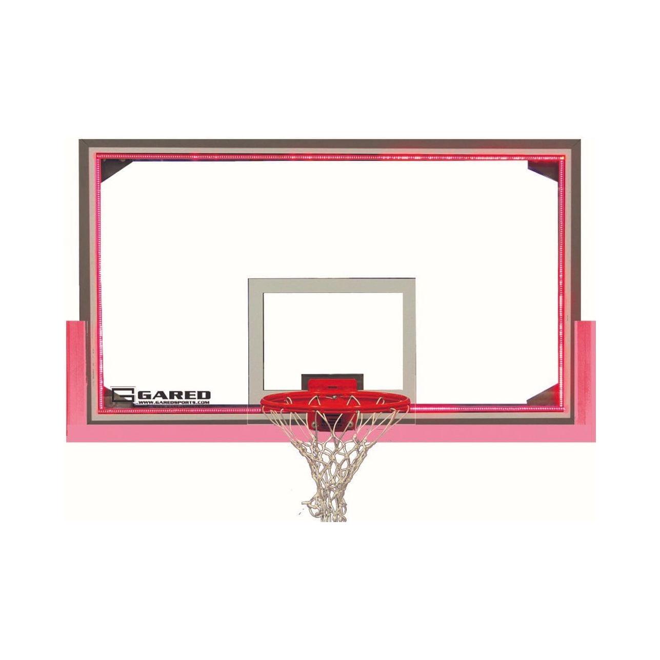 Gared 42” x 72” Competition Glass Basketball Backboard w/ Buzzer Beater Lights AFRG42LED