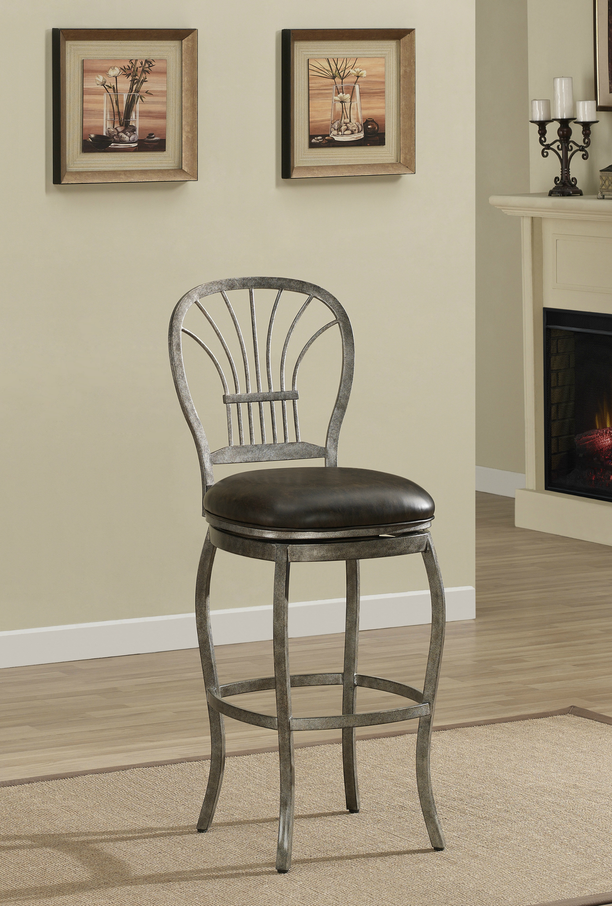 American Heritage Billiards Harper Dual Height Stool (Rustic Pewter)