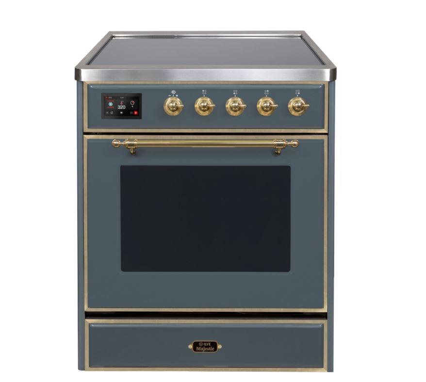 ILVE 30" Majestic II Series Freestanding Electric Single Oven Range with 4 Elements, Triple Glass Cool Door, Convection Oven, TFT Oven Control Display and Child Lock - UMI30NE3