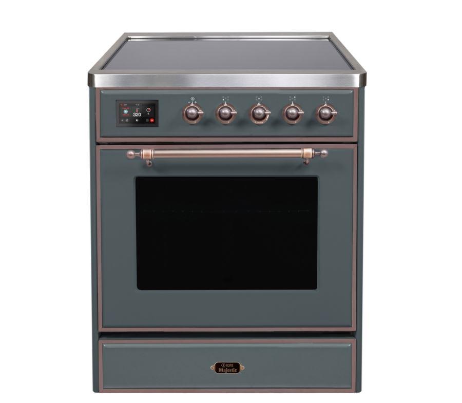 ILVE 30" Majestic II Series Freestanding Electric Single Oven Range with 4 Elements, Triple Glass Cool Door, Convection Oven, TFT Oven Control Display and Child Lock - UMI30NE3