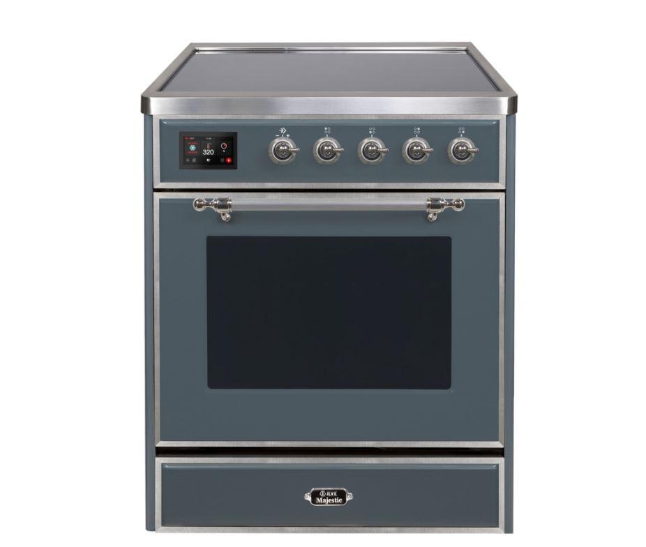 ILVE 30" Majestic II Series Freestanding Electric Single Oven Range with 4 Elements, Triple Glass Cool Door, Convection Oven, TFT Oven Control Display and Child Lock - UMI30NE3