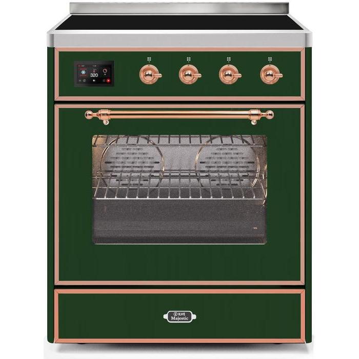 ILVE 30" Majestic II Series Freestanding Electric Single Oven Range with 4 Elements, Triple Glass Cool Door, Convection Oven, TFT Oven Control Display and Child Lock - UMI30NE3