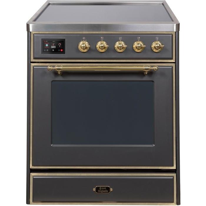 ILVE 30" Majestic II Series Freestanding Electric Single Oven Range with 4 Elements, Triple Glass Cool Door, Convection Oven, TFT Oven Control Display and Child Lock - UMI30NE3