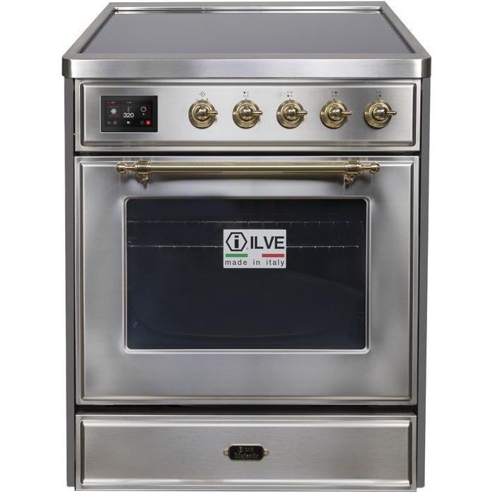 ILVE 30" Majestic II Series Freestanding Electric Single Oven Range with 4 Elements, Triple Glass Cool Door, Convection Oven, TFT Oven Control Display and Child Lock - UMI30NE3