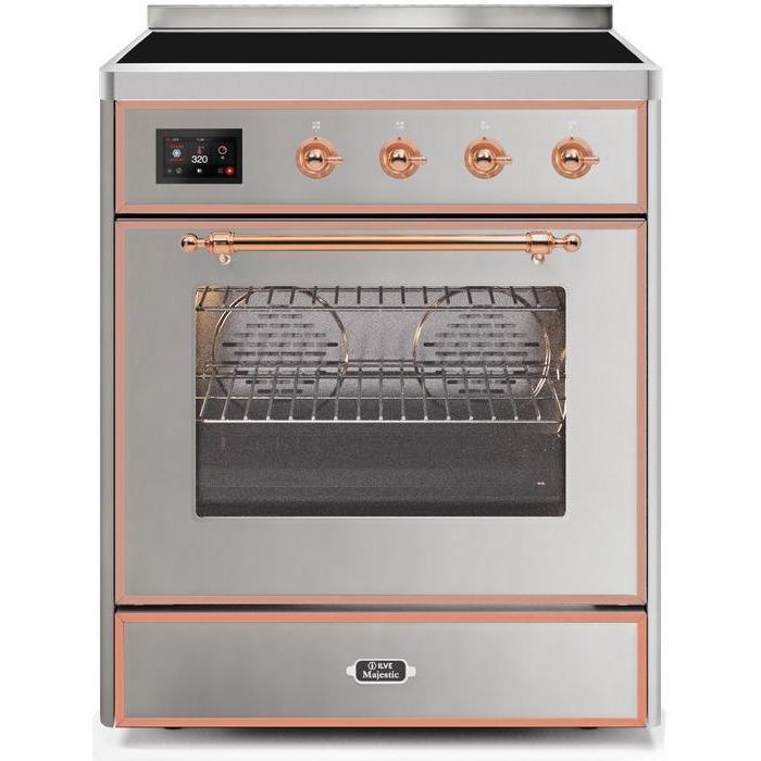 ILVE 30" Majestic II Series Freestanding Electric Single Oven Range with 4 Elements, Triple Glass Cool Door, Convection Oven, TFT Oven Control Display and Child Lock - UMI30NE3
