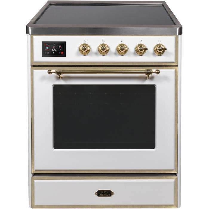 ILVE 30" Majestic II Series Freestanding Electric Single Oven Range with 4 Elements, Triple Glass Cool Door, Convection Oven, TFT Oven Control Display and Child Lock - UMI30NE3