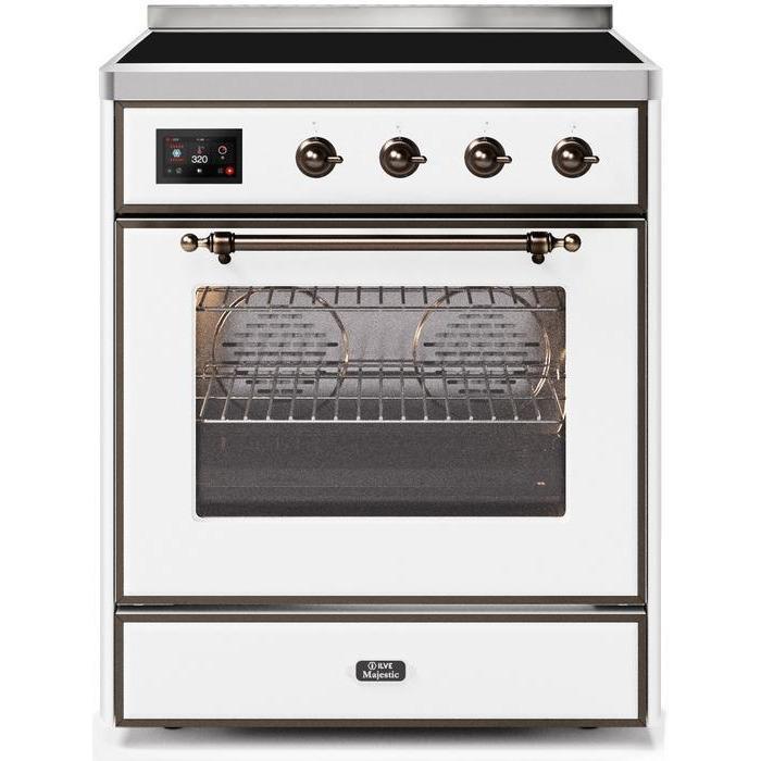 ILVE 30" Majestic II Series Freestanding Electric Single Oven Range with 4 Elements, Triple Glass Cool Door, Convection Oven, TFT Oven Control Display and Child Lock - UMI30NE3