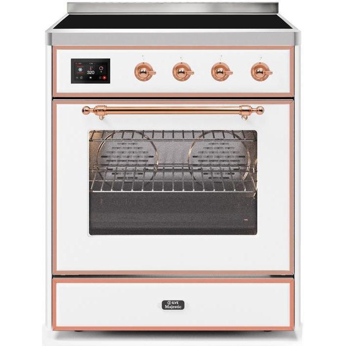 ILVE 30" Majestic II Series Freestanding Electric Single Oven Range with 4 Elements, Triple Glass Cool Door, Convection Oven, TFT Oven Control Display and Child Lock - UMI30NE3