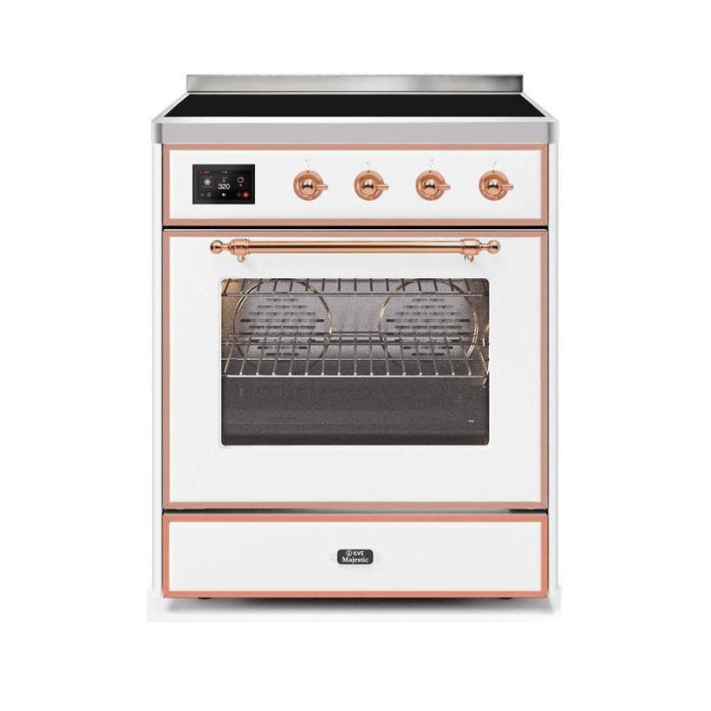 ILVE 30" Majestic II Series Freestanding Electric Single Oven Range with 4 Elements, Triple Glass Cool Door, Convection Oven, TFT Oven Control Display and Child Lock - UMI30NE3