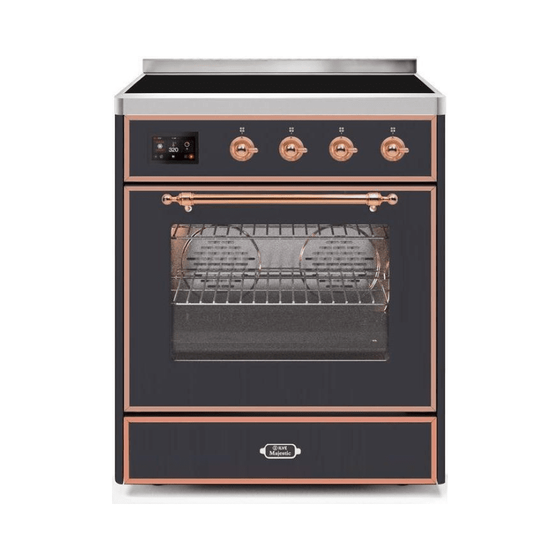 ILVE 30" Majestic II Series Freestanding Electric Single Oven Range with 4 Elements, Triple Glass Cool Door, Convection Oven, TFT Oven Control Display and Child Lock - UMI30NE3
