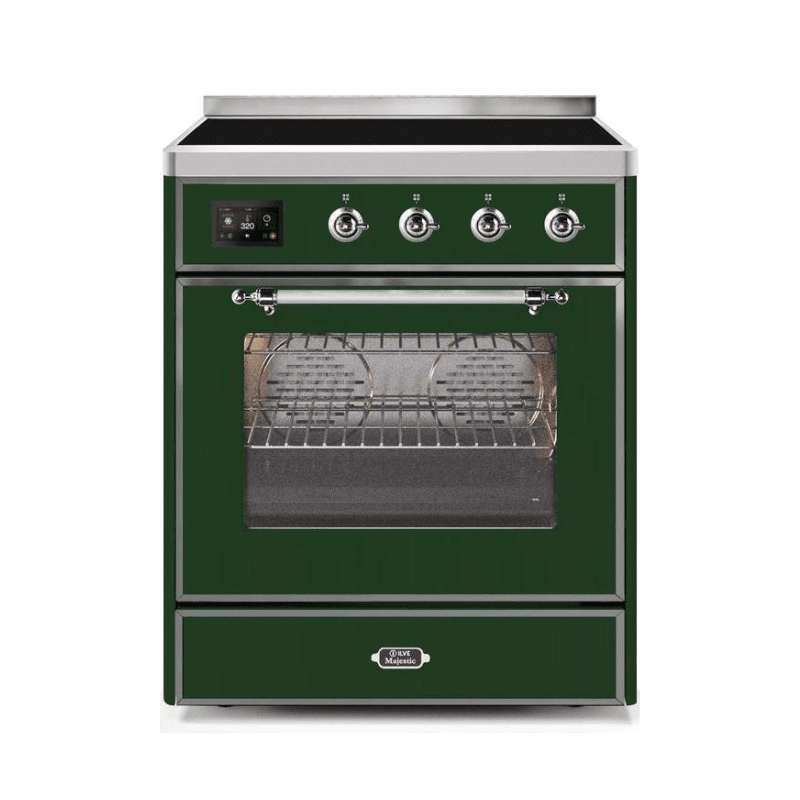 ILVE 30" Majestic II Series Freestanding Electric Single Oven Range with 4 Elements, Triple Glass Cool Door, Convection Oven, TFT Oven Control Display and Child Lock - UMI30NE3