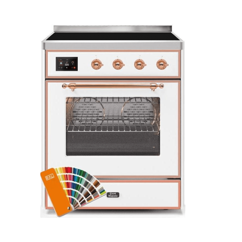 ILVE 30" Majestic II Series Freestanding Electric Single Oven Range with 4 Elements, Triple Glass Cool Door, Convection Oven, TFT Oven Control Display and Child Lock - UMI30NE3