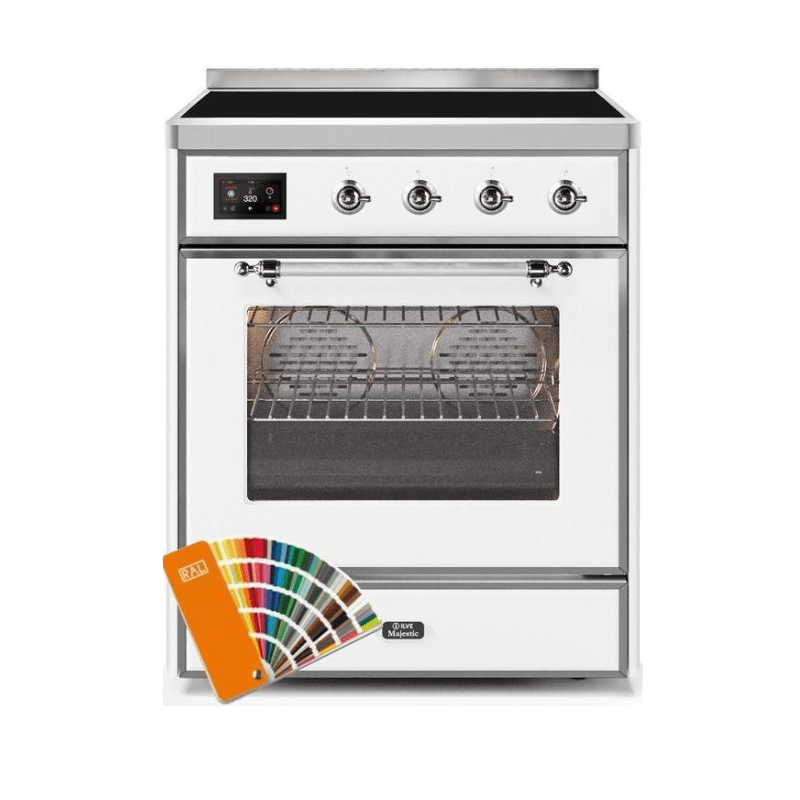ILVE 30" Majestic II Series Freestanding Electric Single Oven Range with 4 Elements, Triple Glass Cool Door, Convection Oven, TFT Oven Control Display and Child Lock - UMI30NE3