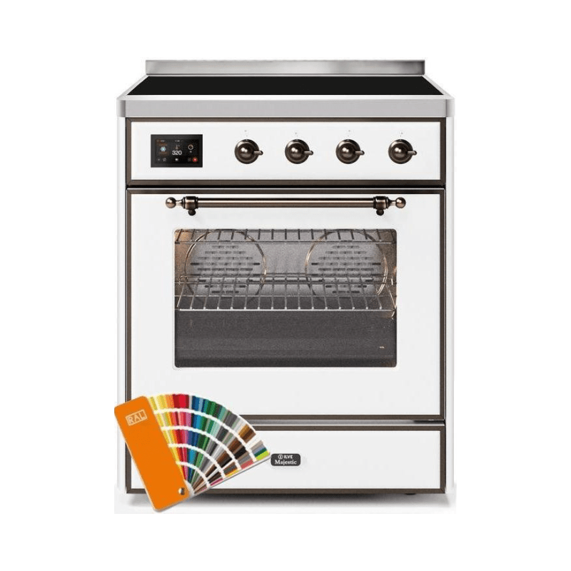 ILVE 30" Majestic II Series Freestanding Electric Single Oven Range with 4 Elements, Triple Glass Cool Door, Convection Oven, TFT Oven Control Display and Child Lock - UMI30NE3