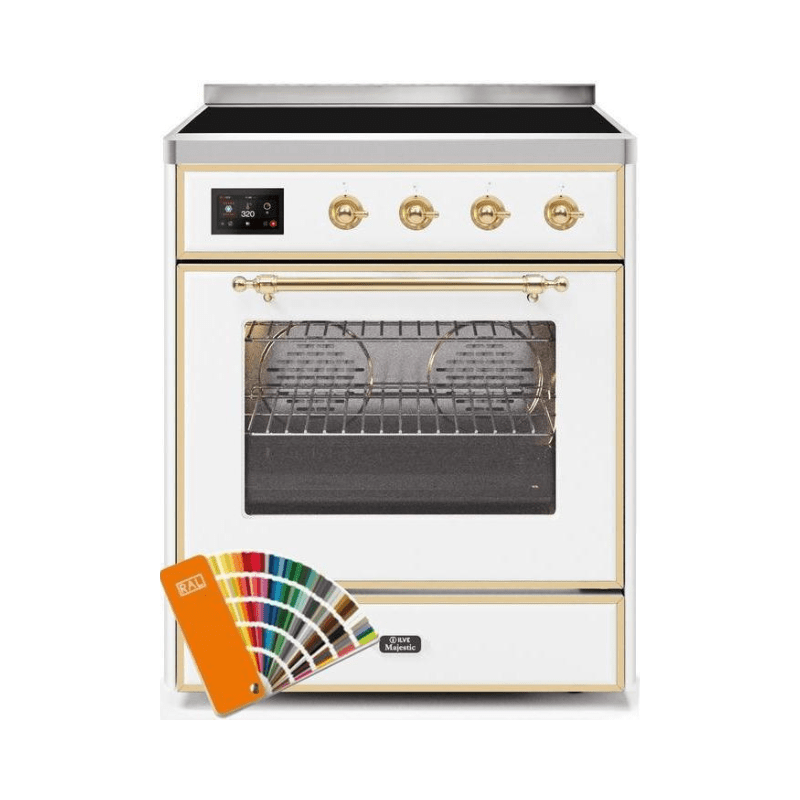 ILVE 30" Majestic II Series Freestanding Electric Single Oven Range with 4 Elements, Triple Glass Cool Door, Convection Oven, TFT Oven Control Display and Child Lock - UMI30NE3