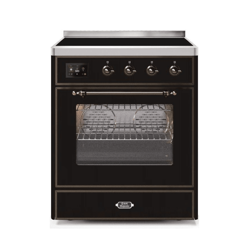 ILVE 30" Majestic II Series Freestanding Electric Single Oven Range with 4 Elements, Triple Glass Cool Door, Convection Oven, TFT Oven Control Display and Child Lock - UMI30NE3