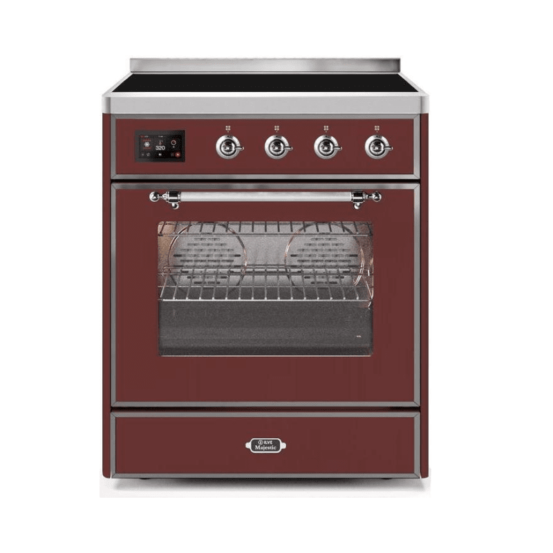 ILVE 30" Majestic II Series Freestanding Electric Single Oven Range with 4 Elements, Triple Glass Cool Door, Convection Oven, TFT Oven Control Display and Child Lock - UMI30NE3