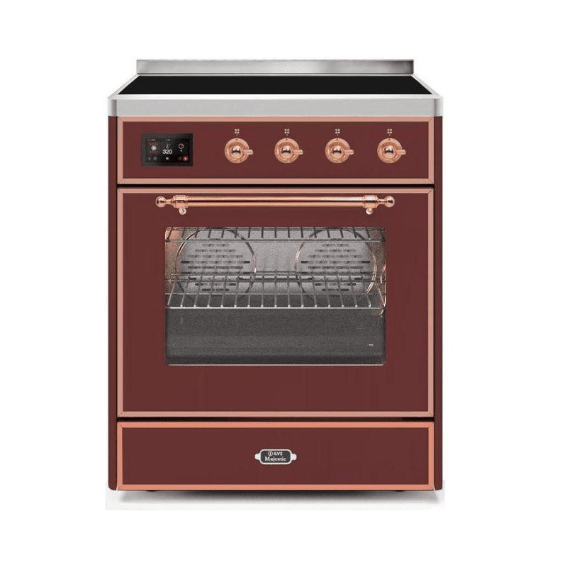 ILVE 30" Majestic II Series Freestanding Electric Single Oven Range with 4 Elements, Triple Glass Cool Door, Convection Oven, TFT Oven Control Display and Child Lock - UMI30NE3