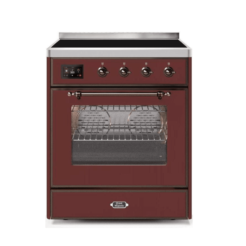 ILVE 30" Majestic II Series Freestanding Electric Single Oven Range with 4 Elements, Triple Glass Cool Door, Convection Oven, TFT Oven Control Display and Child Lock - UMI30NE3