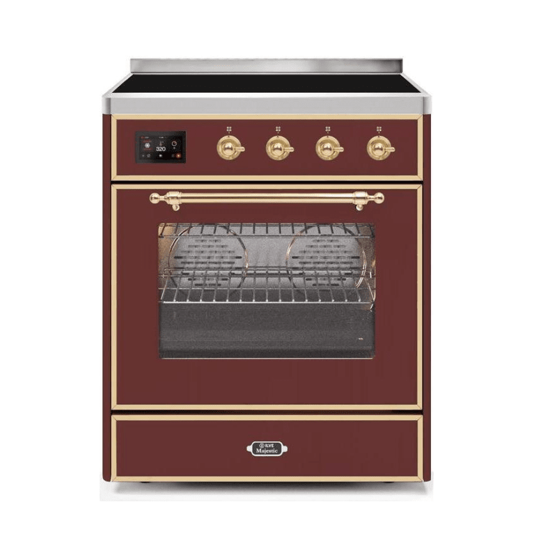 ILVE 30" Majestic II Series Freestanding Electric Single Oven Range with 4 Elements, Triple Glass Cool Door, Convection Oven, TFT Oven Control Display and Child Lock - UMI30NE3