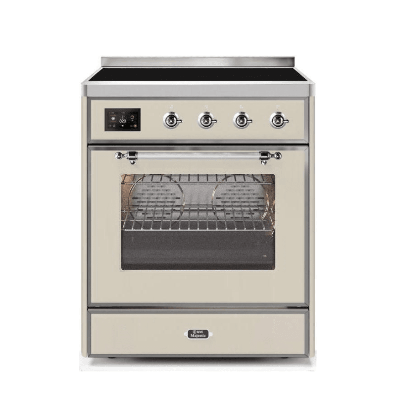 ILVE 30" Majestic II Series Freestanding Electric Single Oven Range with 4 Elements, Triple Glass Cool Door, Convection Oven, TFT Oven Control Display and Child Lock - UMI30NE3