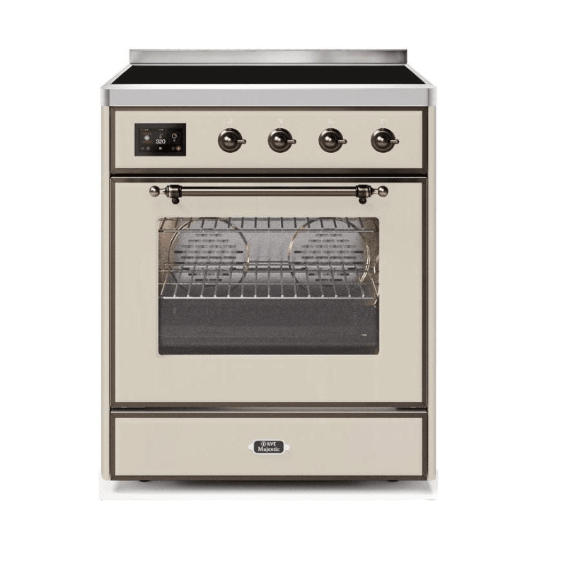 ILVE 30" Majestic II Series Freestanding Electric Single Oven Range with 4 Elements, Triple Glass Cool Door, Convection Oven, TFT Oven Control Display and Child Lock - UMI30NE3