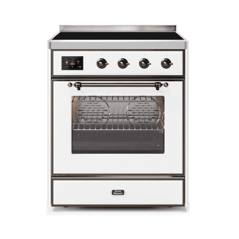 ILVE 30" Majestic II Series Freestanding Electric Single Oven Range with 4 Elements, Triple Glass Cool Door, Convection Oven, TFT Oven Control Display and Child Lock - UMI30NE3