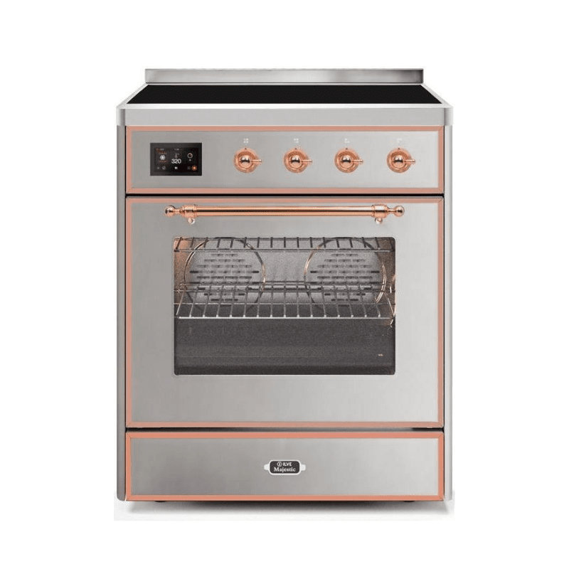 ILVE 30" Majestic II Series Freestanding Electric Single Oven Range with 4 Elements, Triple Glass Cool Door, Convection Oven, TFT Oven Control Display and Child Lock - UMI30NE3