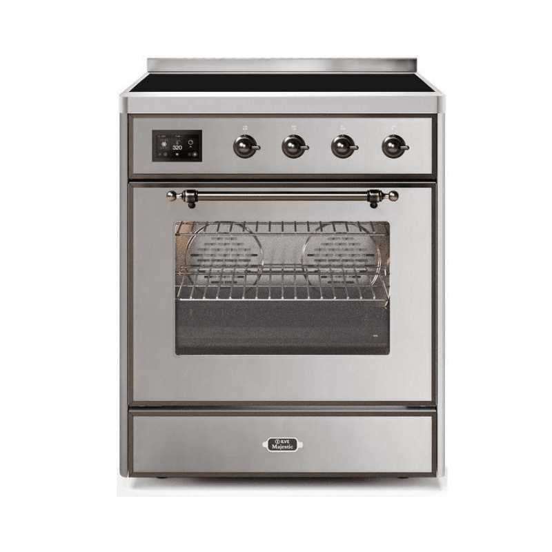 ILVE 30" Majestic II Series Freestanding Electric Single Oven Range with 4 Elements, Triple Glass Cool Door, Convection Oven, TFT Oven Control Display and Child Lock - UMI30NE3