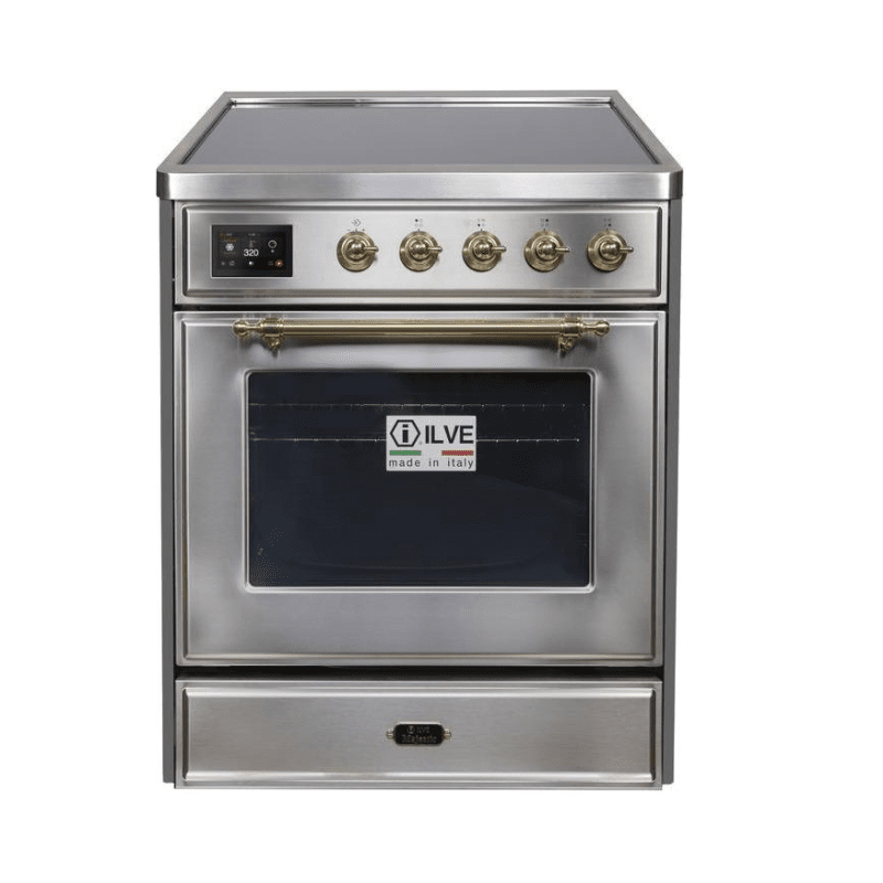ILVE 30" Majestic II Series Freestanding Electric Single Oven Range with 4 Elements, Triple Glass Cool Door, Convection Oven, TFT Oven Control Display and Child Lock - UMI30NE3