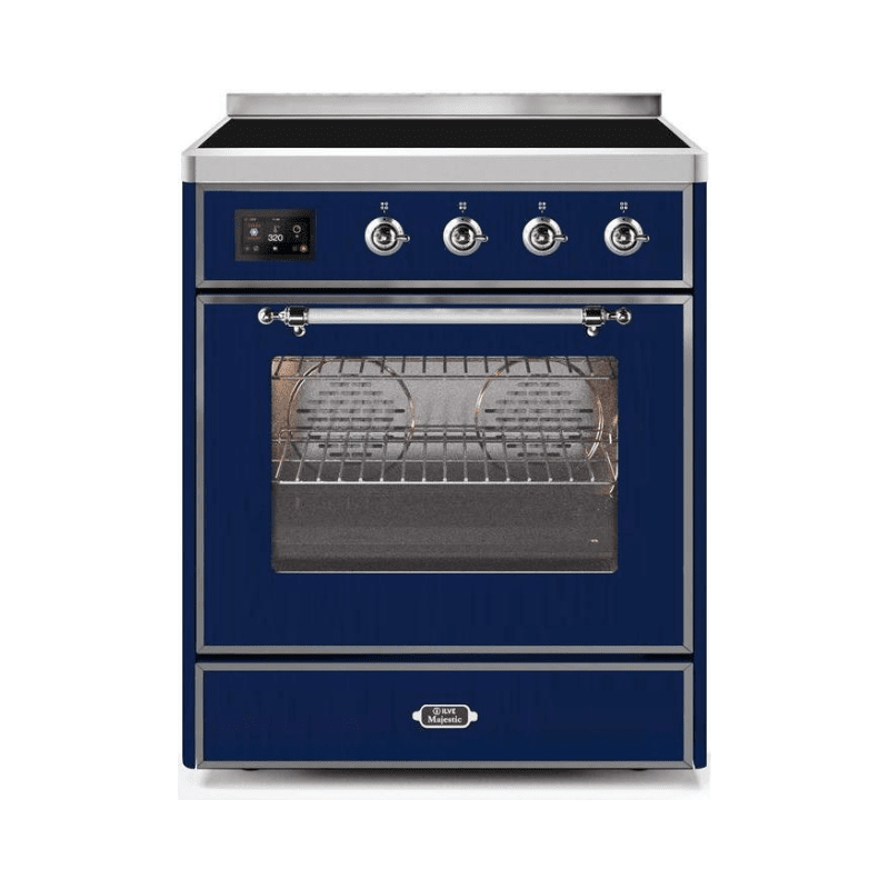 ILVE 30" Majestic II Series Freestanding Electric Single Oven Range with 4 Elements, Triple Glass Cool Door, Convection Oven, TFT Oven Control Display and Child Lock - UMI30NE3