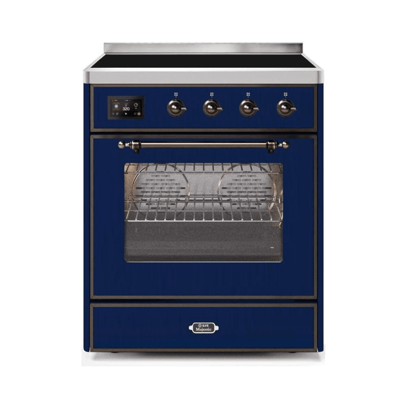 ILVE 30" Majestic II Series Freestanding Electric Single Oven Range with 4 Elements, Triple Glass Cool Door, Convection Oven, TFT Oven Control Display and Child Lock - UMI30NE3