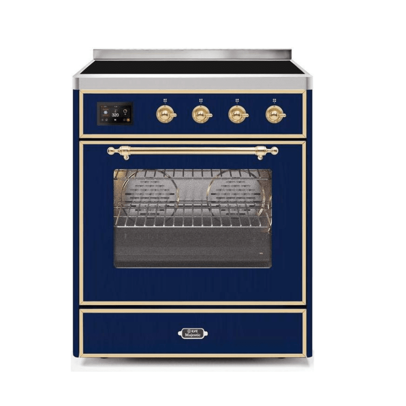 ILVE 30" Majestic II Series Freestanding Electric Single Oven Range with 4 Elements, Triple Glass Cool Door, Convection Oven, TFT Oven Control Display and Child Lock - UMI30NE3