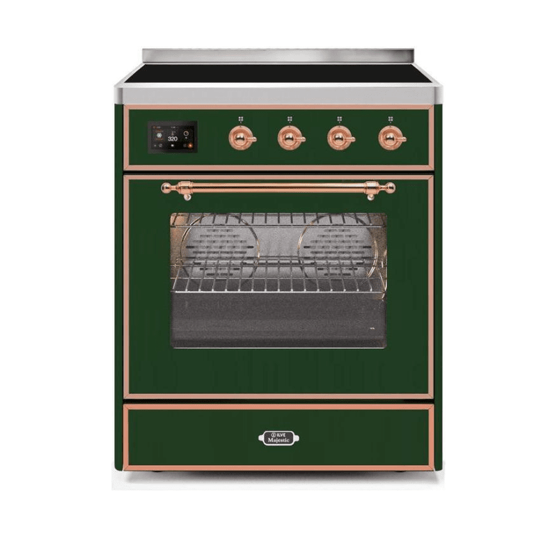 ILVE 30" Majestic II Series Freestanding Electric Single Oven Range with 4 Elements, Triple Glass Cool Door, Convection Oven, TFT Oven Control Display and Child Lock - UMI30NE3