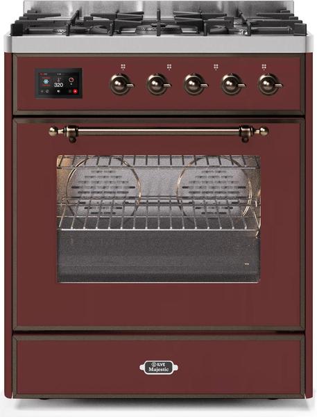 ILVE 30" Majestic II Series Gas Burner and Electric Oven Range with 5 Sealed Burners - UM30DNE3