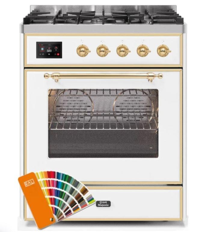 ILVE 30" Majestic II Series Gas Burner and Electric Oven Range with 5 Sealed Burners - UM30DNE3