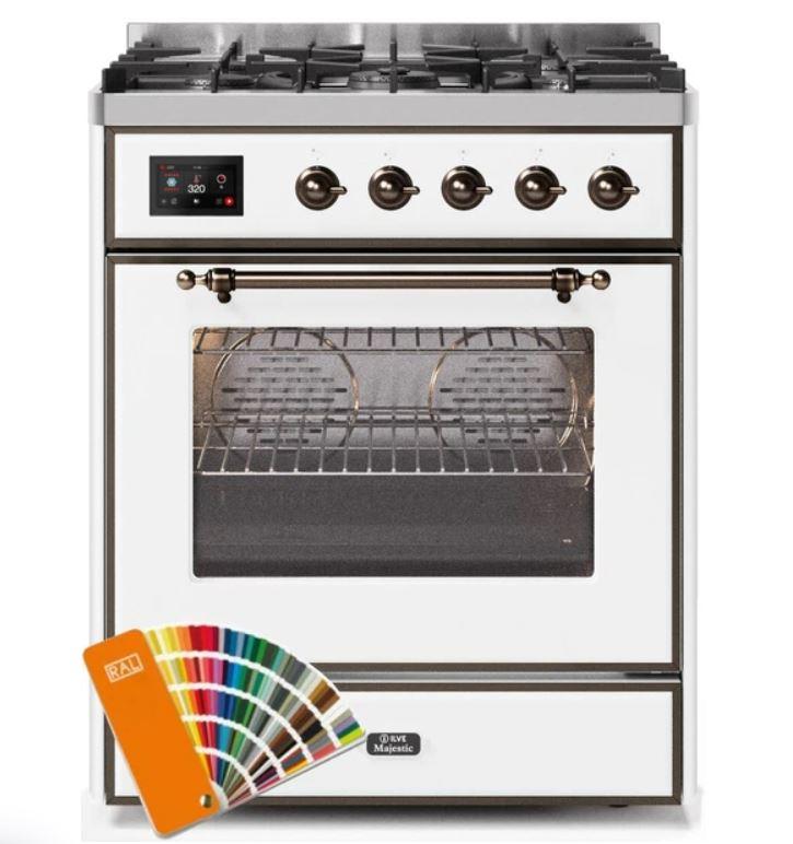 ILVE 30" Majestic II Series Gas Burner and Electric Oven Range with 5 Sealed Burners - UM30DNE3