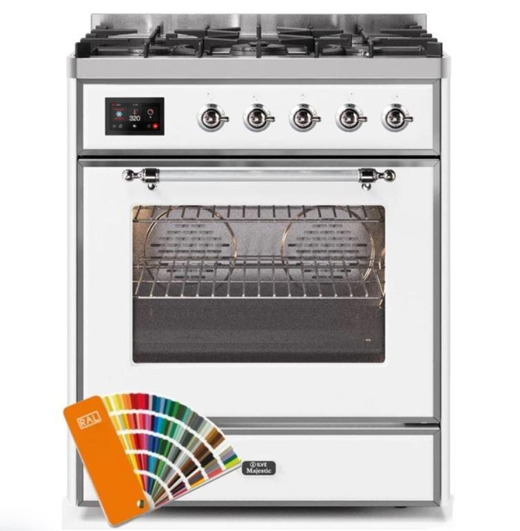 ILVE 30" Majestic II Series Gas Burner and Electric Oven Range with 5 Sealed Burners - UM30DNE3
