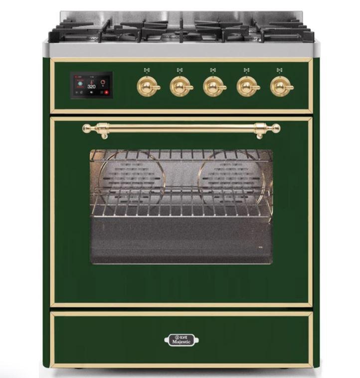 ILVE 30" Majestic II Series Gas Burner and Electric Oven Range with 5 Sealed Burners - UM30DNE3